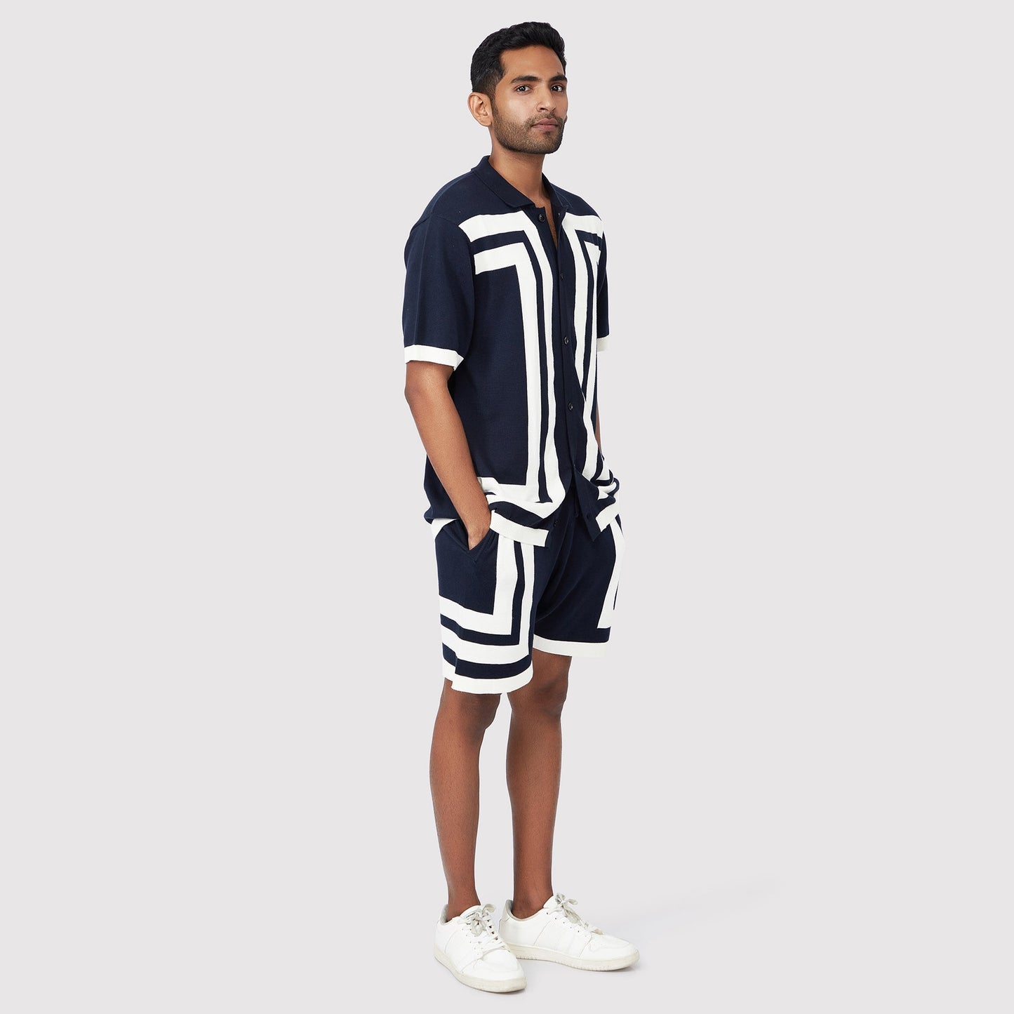 RECTANGLE BLOCK KNIT SHORTS