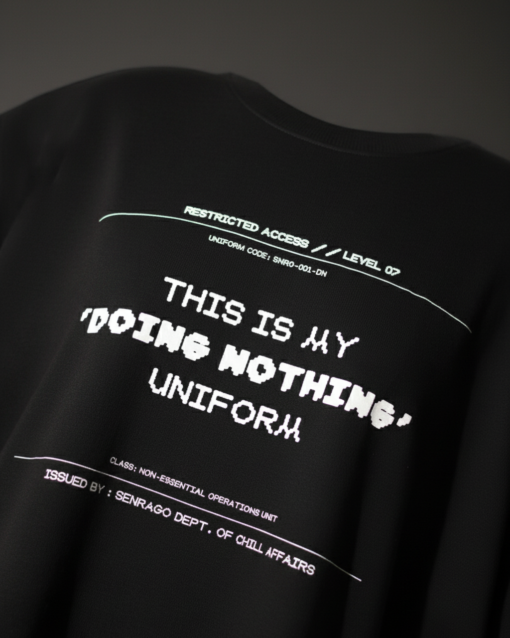 Doing Nothing Black T-Shirt