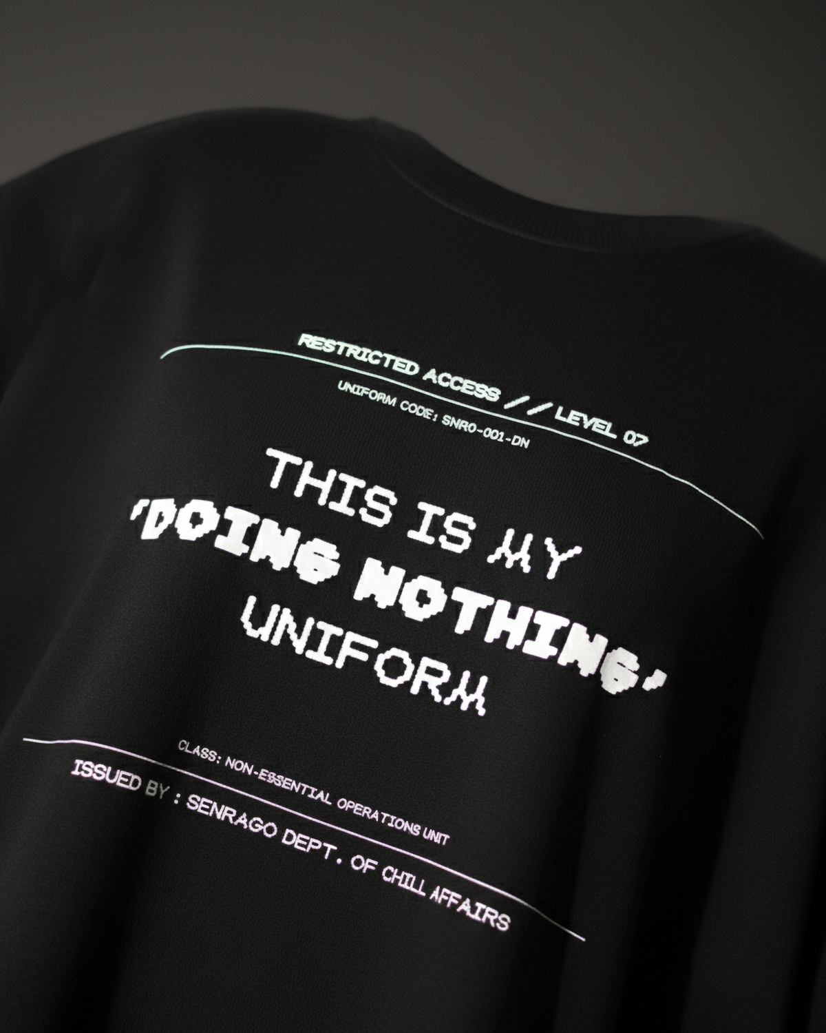 Doing Nothing Black T-Shirt
