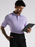 Lavender Cotton Polo T-Shirt for Men