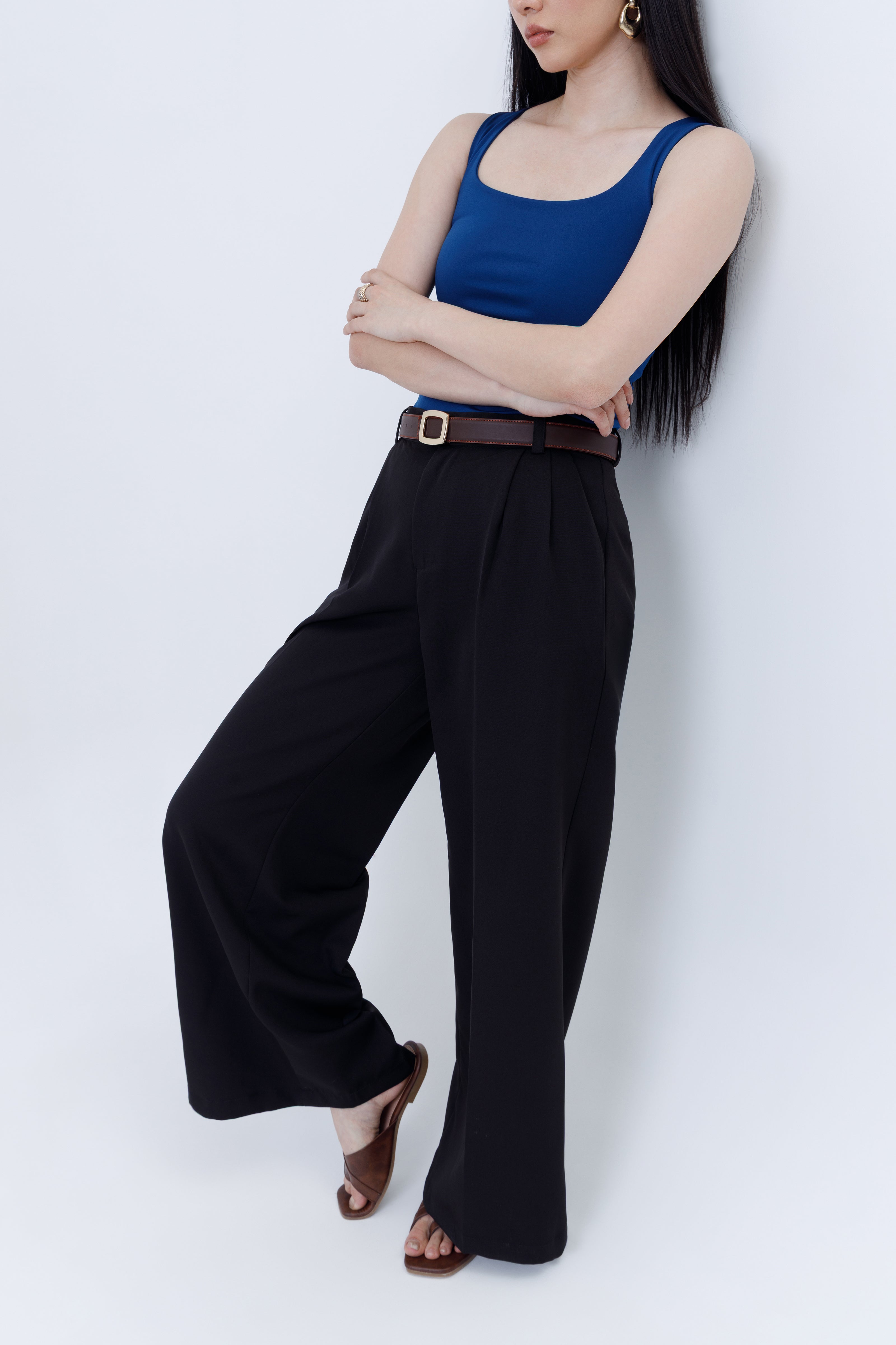 Pleated Parallel Trousers