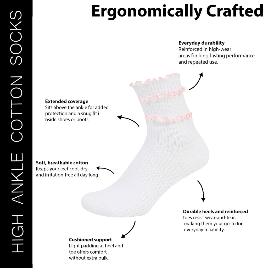 Women’s Frilled High Ankle Socks SocksXpress