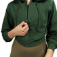 Women’s Cropped Hoodie – Organic Cotton (Pine Green)
