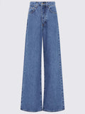 Ocean Blue Wide Leg Jeans Stylish Wodrobe