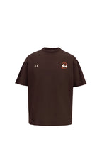 Deep Diving Printed Oversized Brown T-Shirt Main Character