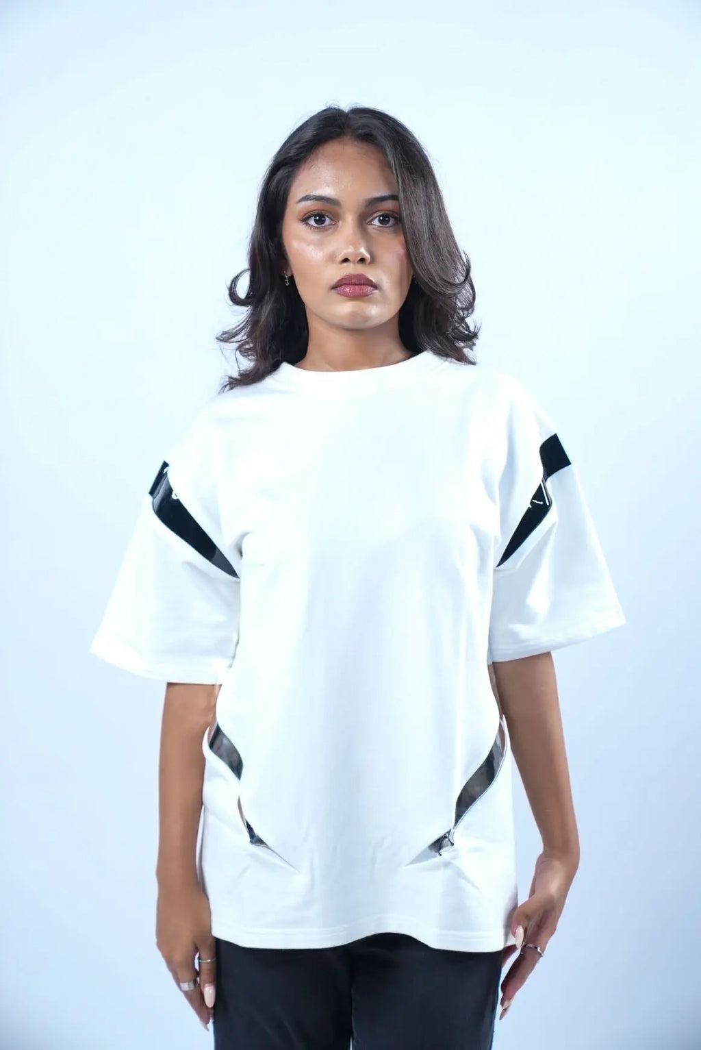 Unisex White Round Neck Rager T-Shirt Kreflct