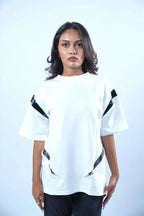 Unisex White Round Neck Rager T-Shirt Kreflct