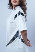 Unisex White Round Neck Rager T-Shirt Kreflct