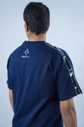 Unisex Round Neck Silver Lining Navy Blue T-Shirt Kreflct