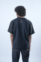 Unisex Suede Sleeves Black T-Shirt Kreflct