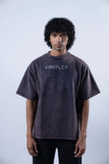 Unisex Round Neck Navy Blue Washed T-Shirt Kreflct