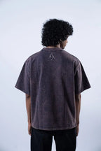 Unisex Round Neck Navy Blue Washed T-Shirt Kreflct