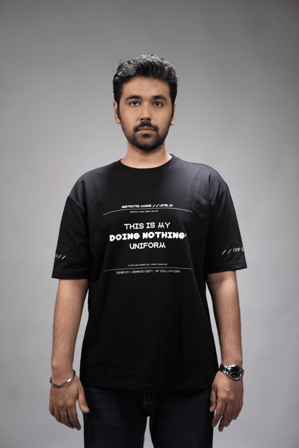 Doing Nothing Black T-Shirt