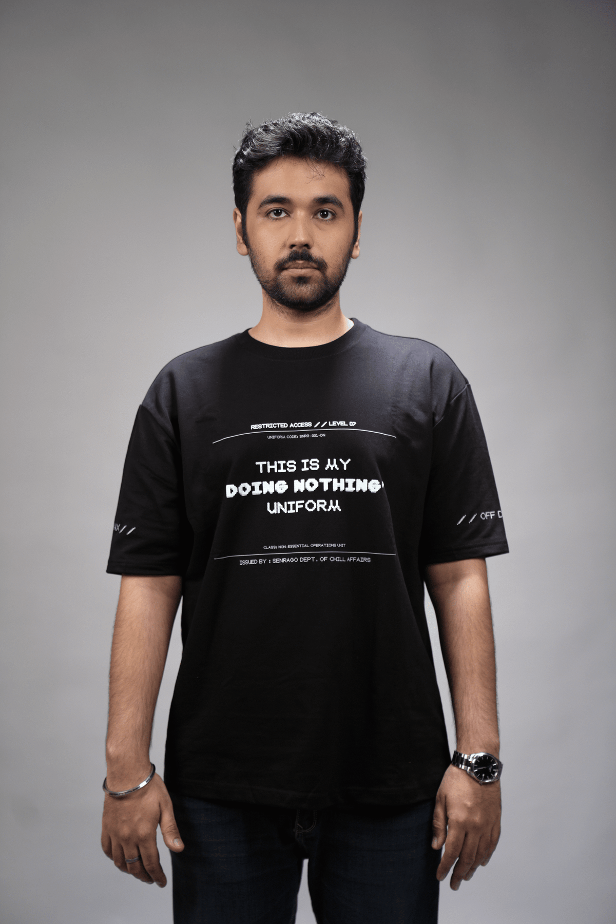 Doing Nothing Black T-Shirt