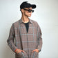 Checkered Shacket -Brown