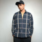 Checkered Shacket -Navy