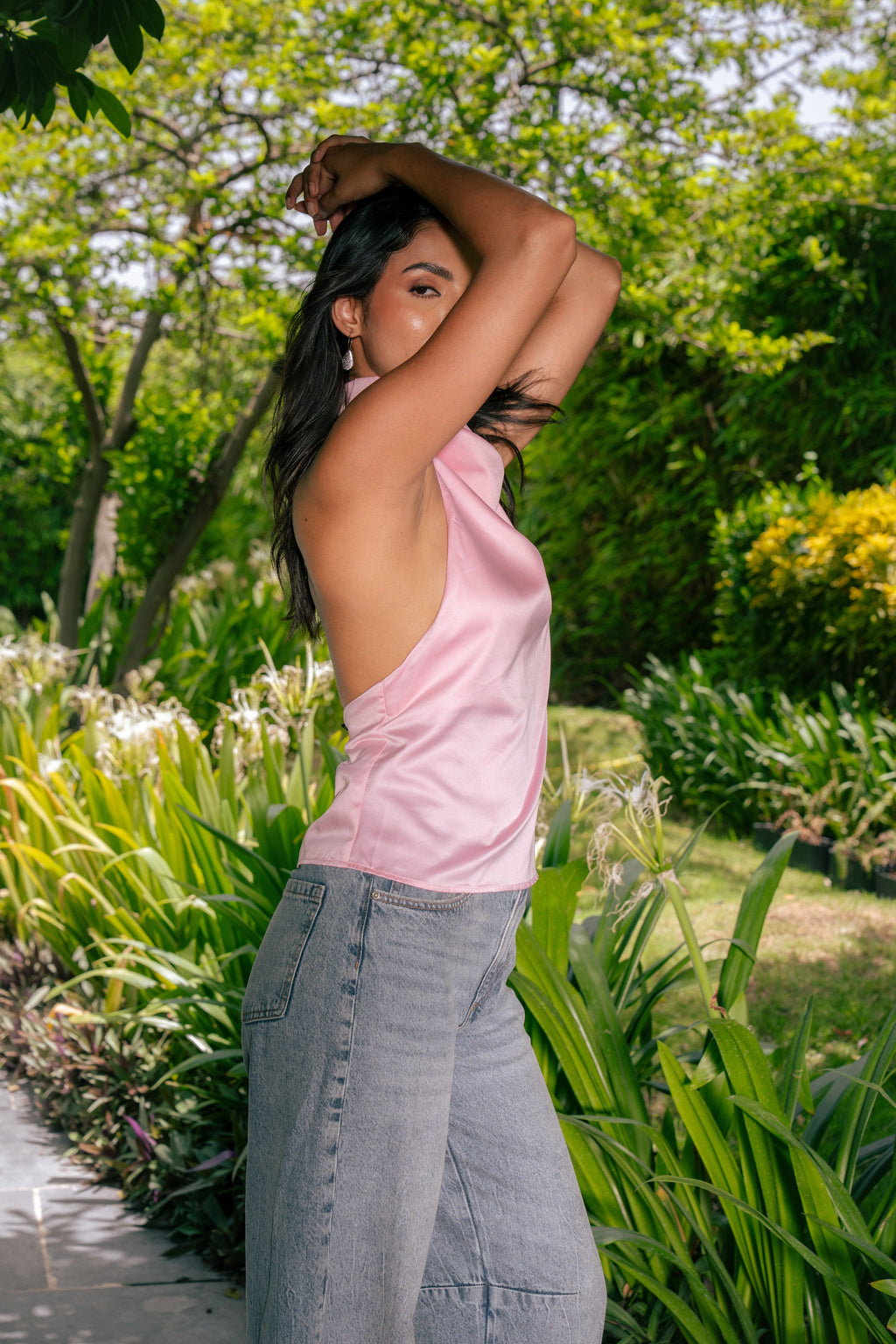 Open-Back Satin Top