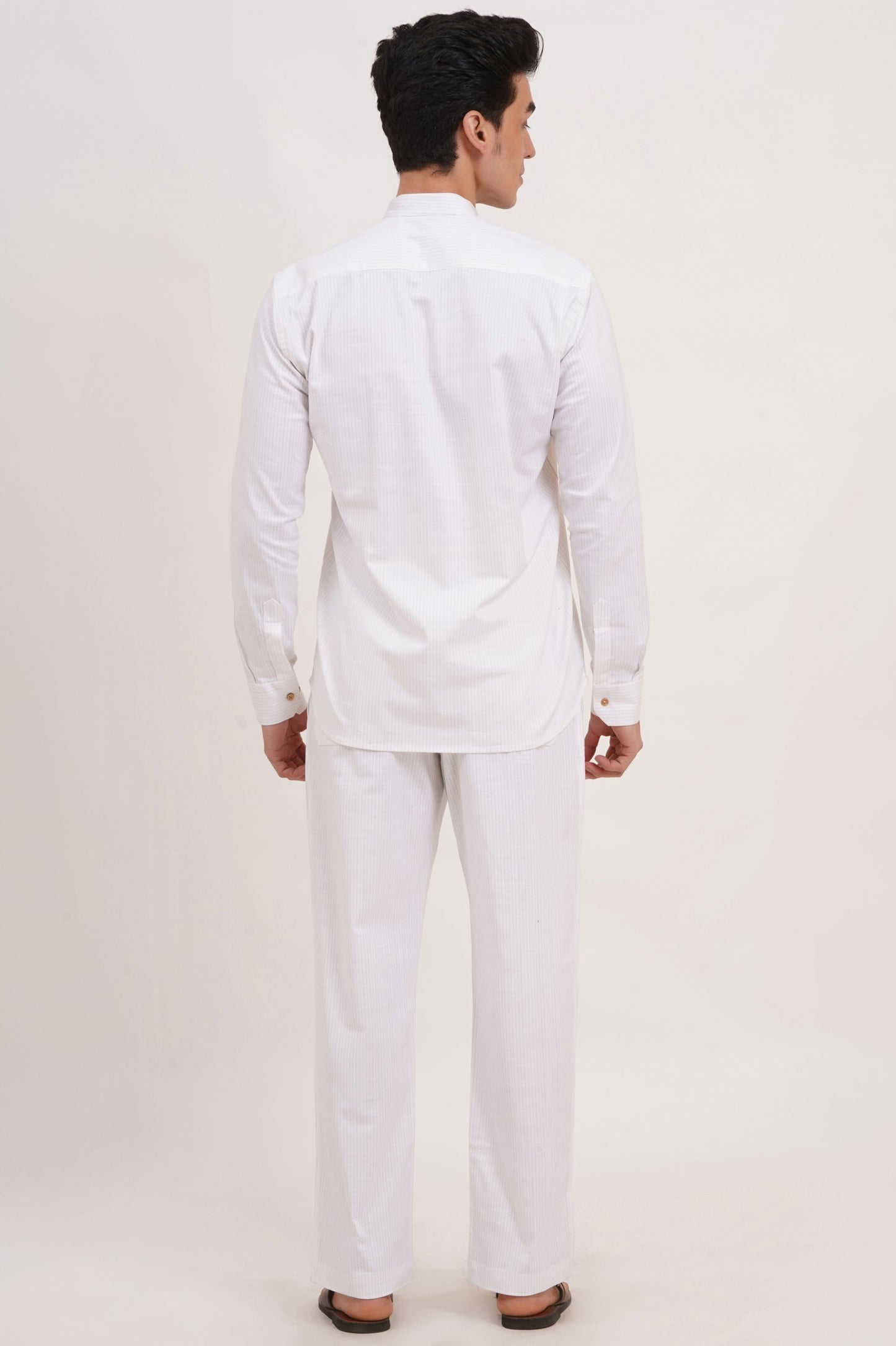 Men’s White Co-ords set Classic Comfort in a Luxe Linen Blend - Adam Spirit