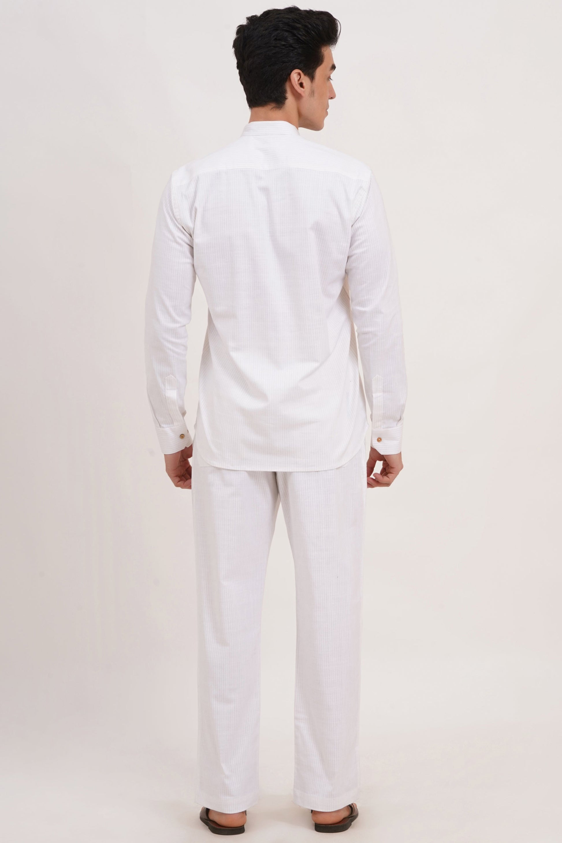 Men’s White Co-ords set Classic Comfort in a Luxe Linen Blend - Adam Spirit
