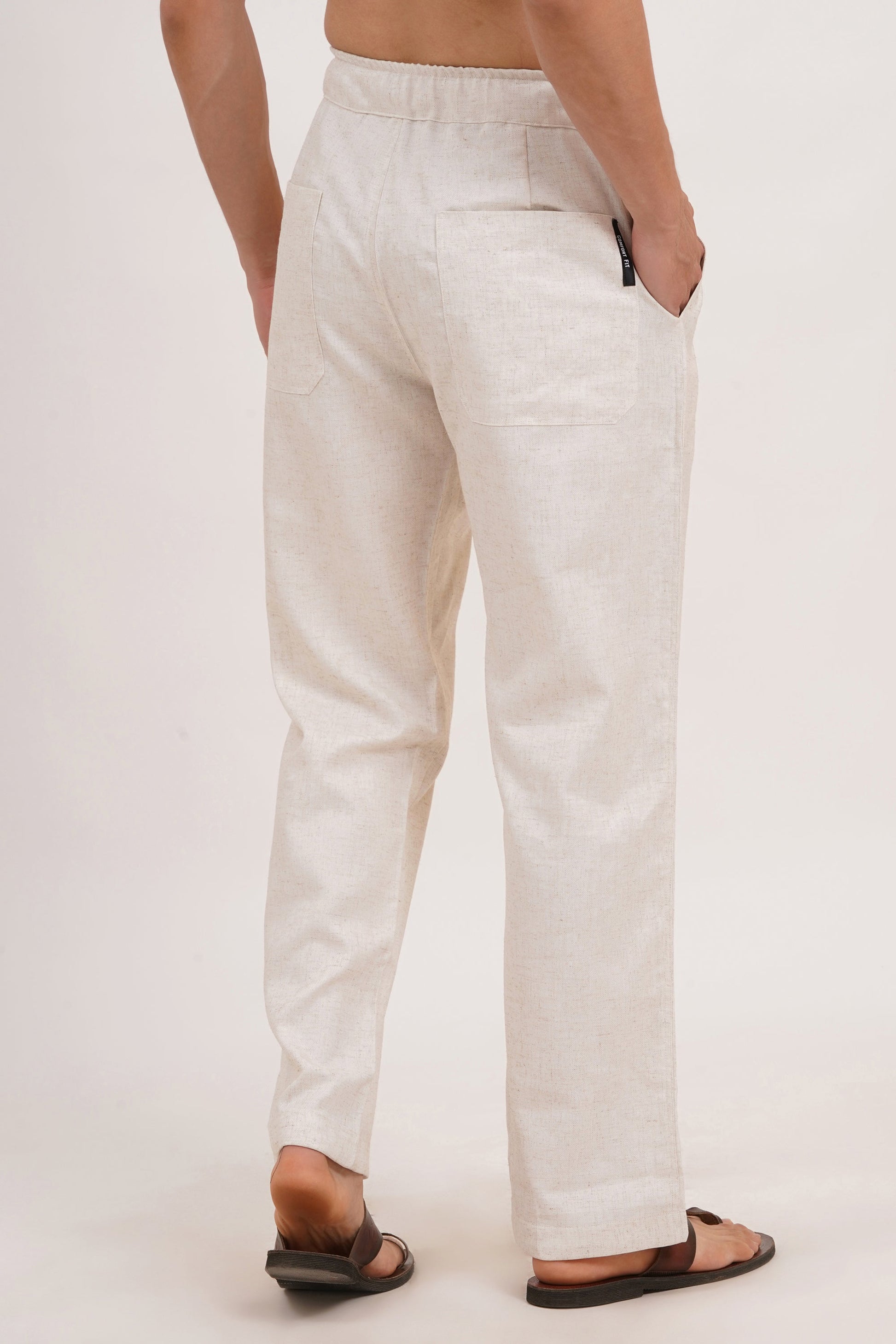 Men’s Warm Ivory Linen Blend Co-ords set Breathable & Stylish Two-Piece Outfit - Adam Spirit