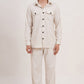 Men’s Warm Ivory Linen Blend Co-ords set Breathable & Stylish Two-Piece Outfit - Adam Spirit