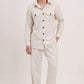 Men’s Warm Ivory Linen Blend Co-ords set Breathable & Stylish Two-Piece Outfit - Adam Spirit