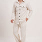 Men’s Warm Ivory Linen Blend Co-ords set Breathable & Stylish Two-Piece Outfit - Adam Spirit