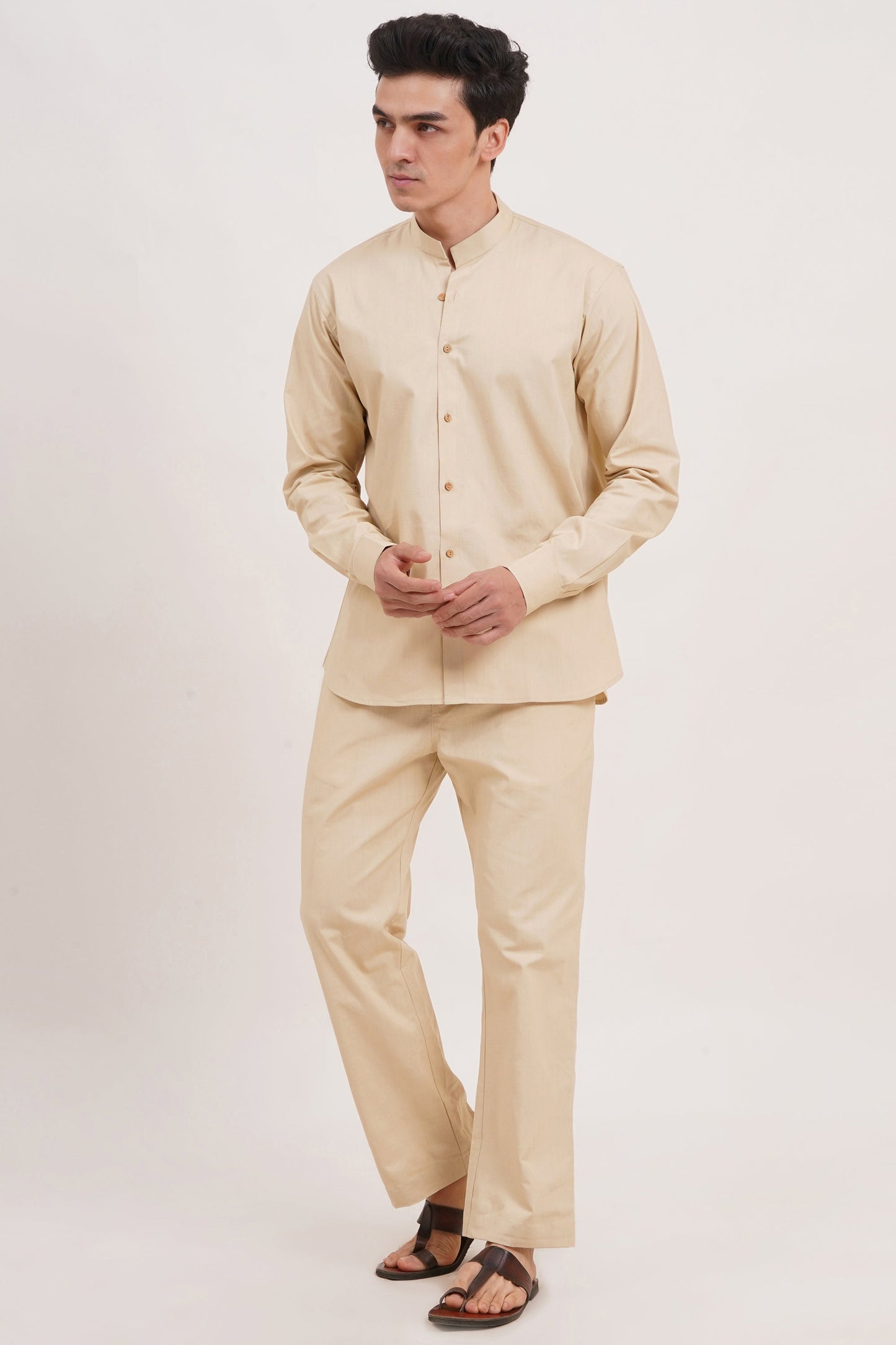 Men’s Beige Co-ords set Modern Comfort Meets Timeless Elegance - Adam Spirit