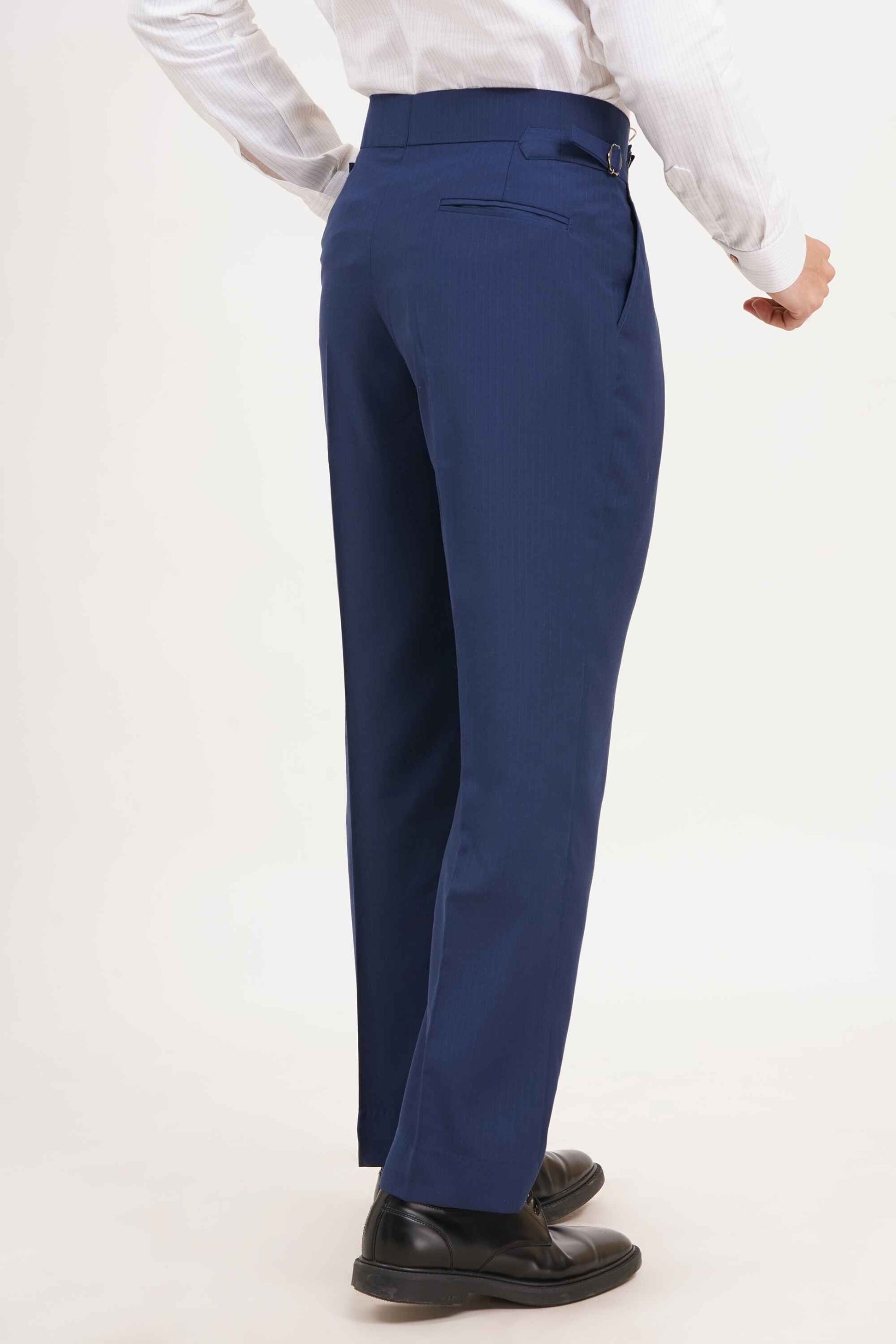 Blue Stripe Gurkha Pants Double Button | Tailored Fit – Adam Spirit - Adam Spirit