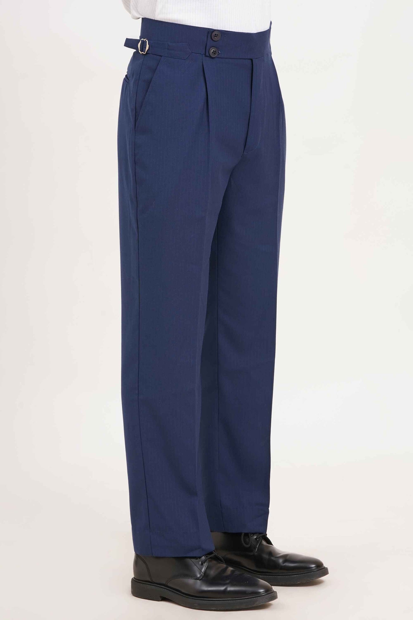 Blue Stripe Gurkha Pants Double Button | Tailored Fit – Adam Spirit - Adam Spirit