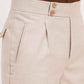 Blush Beige Double Button Gurkha Pant With Side Adjuster by Adam Spirit - Adam Spirit