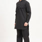 Men’s Black Kurta Set Timeless Elegance in a Luxe Linen Blend - Adam Spirit