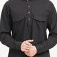 Men’s Black Kurta Set Timeless Elegance in a Luxe Linen Blend - Adam Spirit