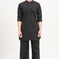 Men’s Black Kurta Set Timeless Elegance in a Luxe Linen Blend - Adam Spirit