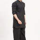 Men’s Black Kurta Set Timeless Elegance in a Luxe Linen Blend - Adam Spirit