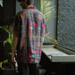 Abstract Earthy Black Oversize Shirt