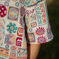 Abstract Earthy White Oversize Shirt