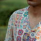 Abstract Earthy White Oversize Shirt