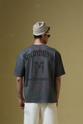 No Comments Printed Grey Oversized T-Shirt Main Character