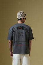 No Comments Printed Grey Oversized T-Shirt Main Character