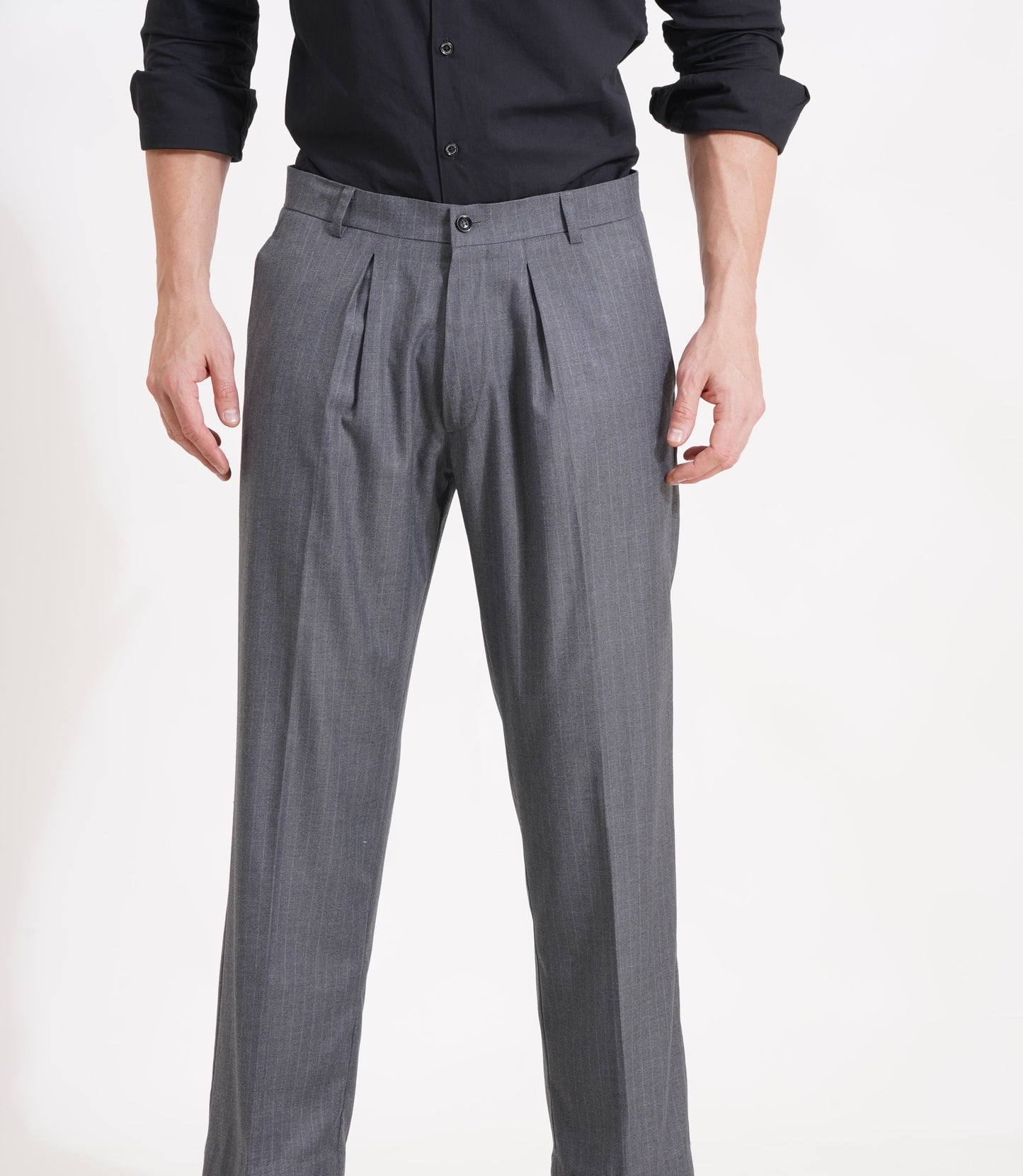 The Charcoal Standard Pleated Trousers for the Modern Gentleman - Adam Spirit