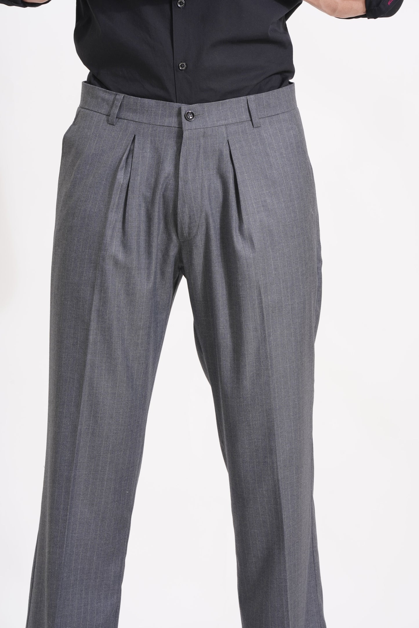 The Charcoal Standard Pleated Trousers for the Modern Gentleman - Adam Spirit