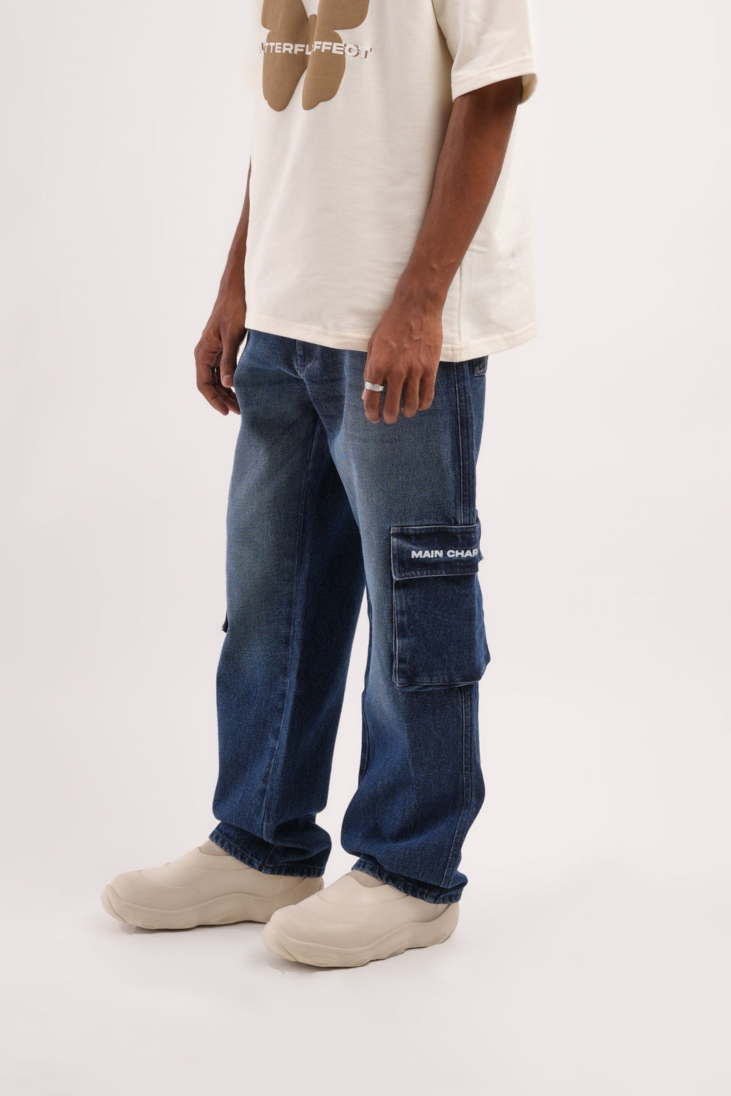 Unisex Six Pocket Ink Blue Denim Main Character