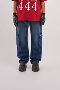 Unisex Six Pocket Ink Blue Denim Main Character