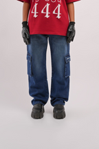 Unisex Six Pocket Ink Blue Denim Main Character