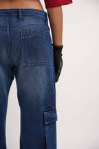 Unisex Six Pocket Ink Blue Denim Main Character
