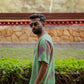Abstract Ombre Olive Green Oversize Shirt