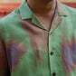 Abstract Ombre Olive Green Oversize Shirt