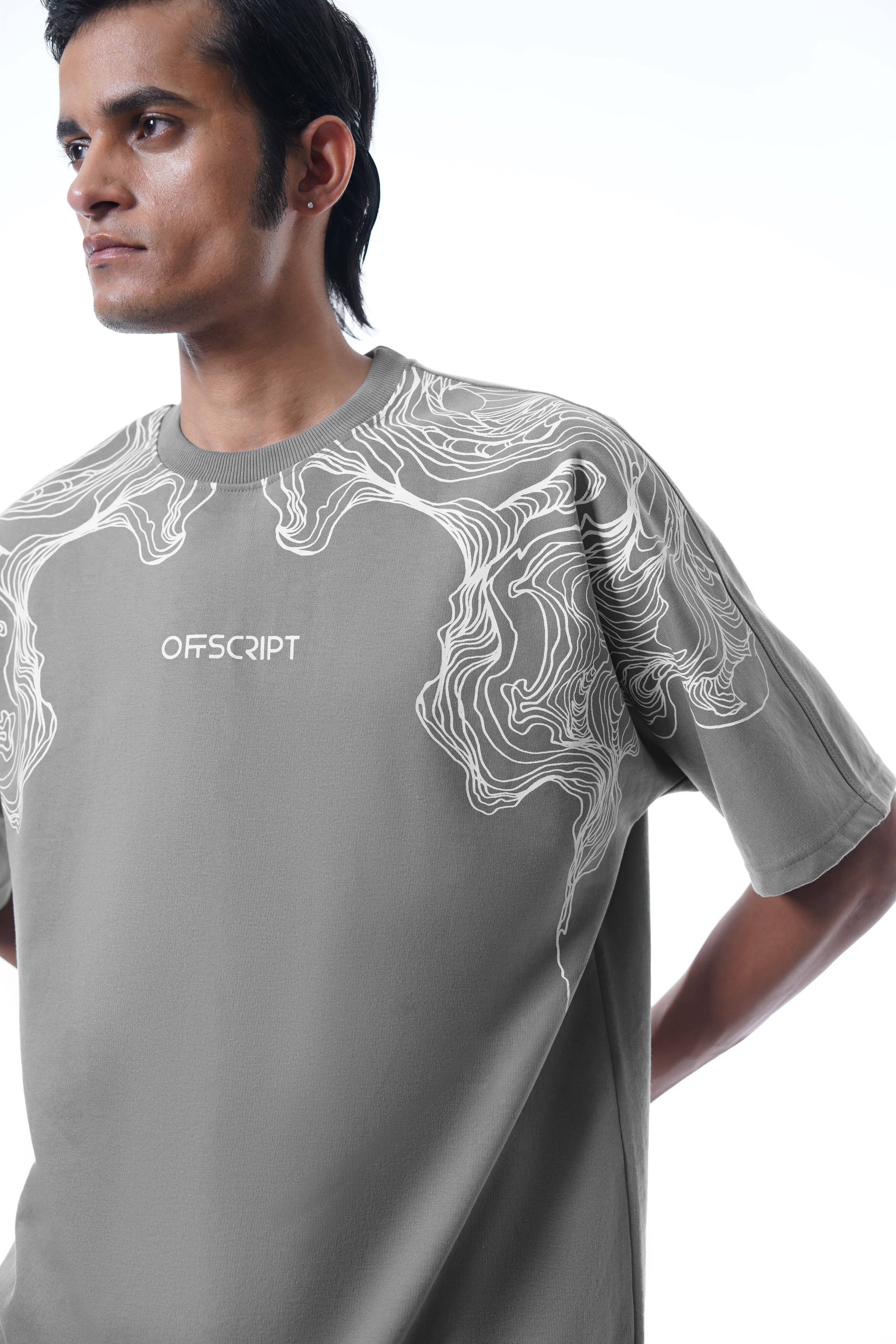 Smoke Screen Grey Oversized Tee