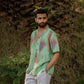 Abstract Ombre Olive Green Oversize Shirt